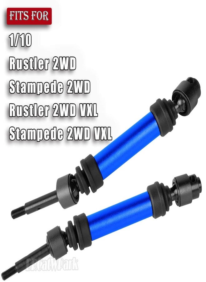 قطع غيار مُحسّنة لمحاور عمود الدوران من BRCatWPark لسيارات Rustler 2WD (VXL)/Stampede 2WD (VXL) بمقياس 1/10، مصنوعة من فولاذ RC رقم 45، قطعتان من أعمدة الدوران CVD مع وصلات سداسية، لون أزرق داكن - Image 2